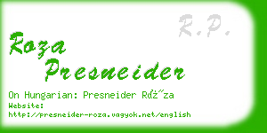 roza presneider business card